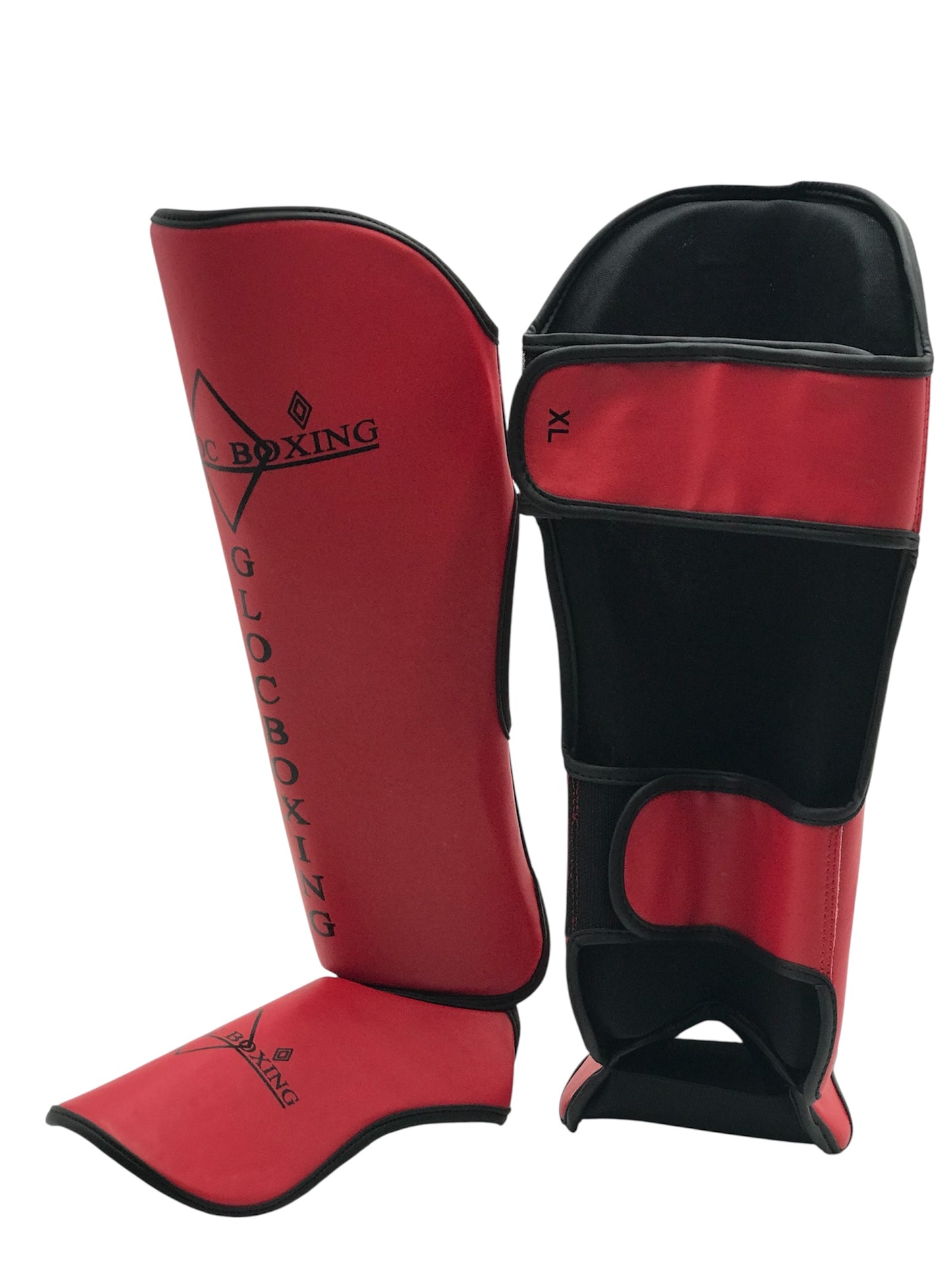 G-LOC Red & Black Shin Guards | Lightweight Muay Thai, MMA & Kickboxing Sparring Shin Protection