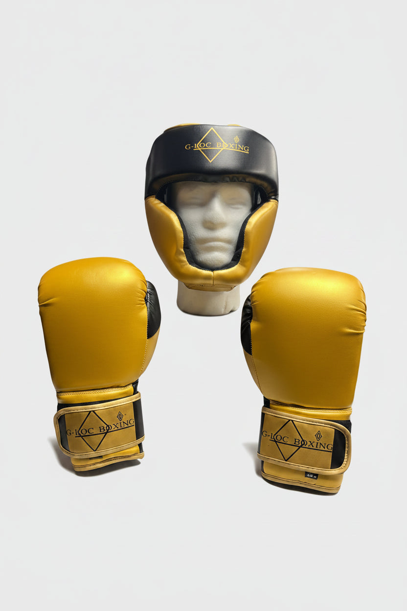 G-LOC Boxing Gloves & Headgear Bundle | Complete Sparring Training Set for Boxing & MMA