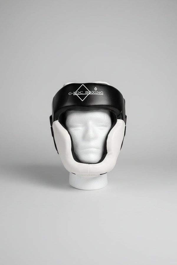 G-LOC White Full Face Boxing Headgear | Professional MMA, Boxing & Kickboxing Sparring Head Guard