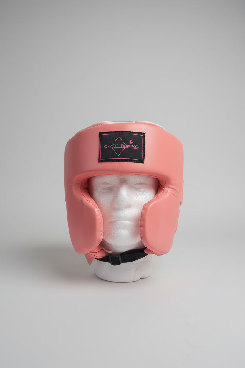 G-LOC Pink Cheek Protector Headgear | Professional Boxing, MMA & Kickboxing Sparring Head Guard Laces