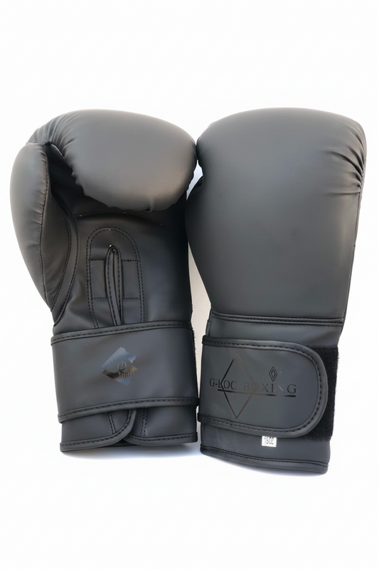 G-LOC Matte Black Boxing Gloves |Training, Lightweight Sparring & Heavy Bag Gloves