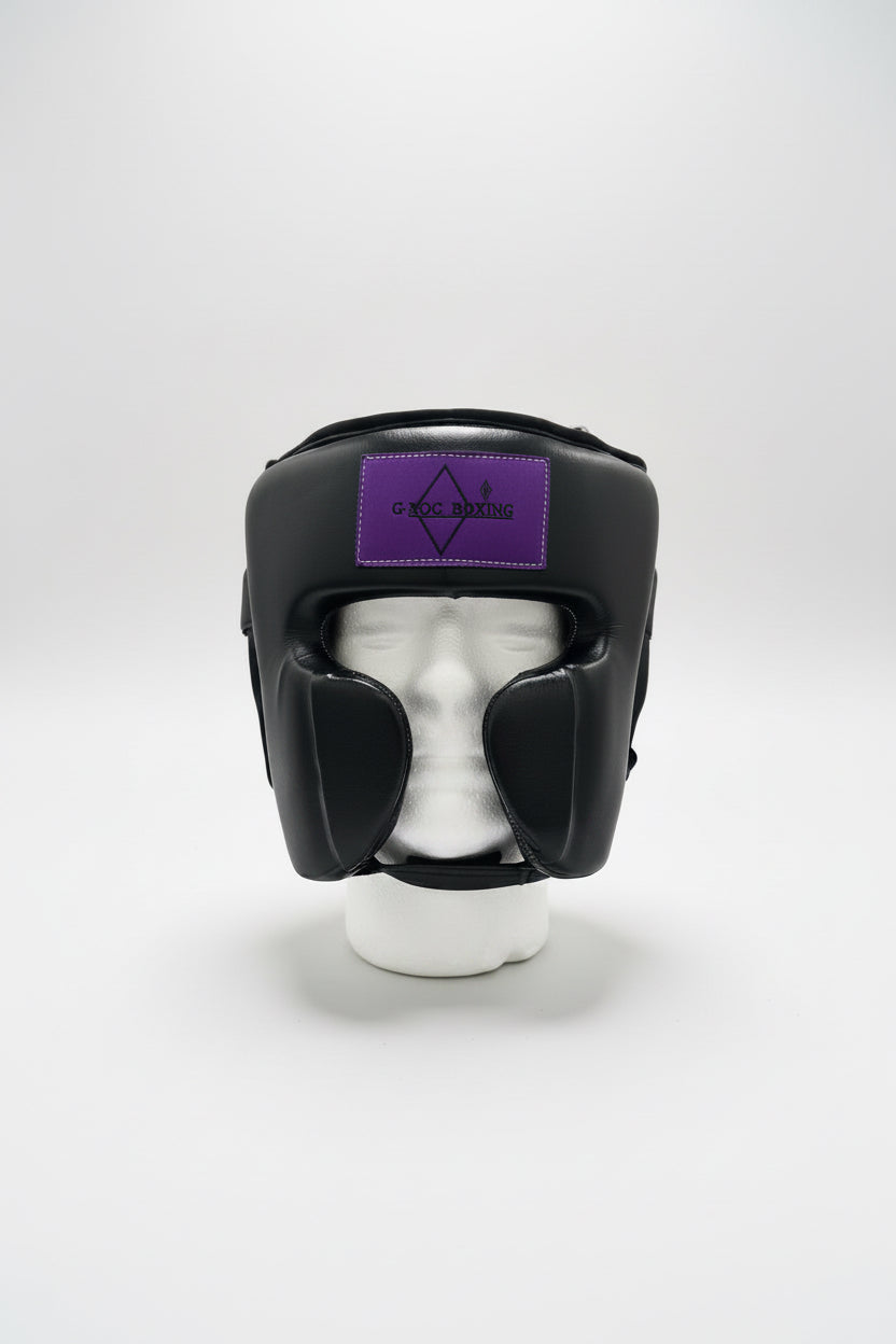 G-LOC Purple Cheek Protector Headgear | Professional Boxing, MMA & Kickboxing Sparring Head Guard