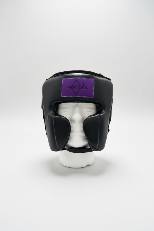 G-LOC Purple Cheek Protector Headgear | Professional Boxing, MMA & Kickboxing Sparring Head Guard