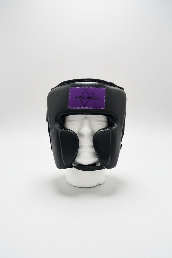 G-LOC Purple Cheek Protector Headgear | Professional Boxing, MMA & Kickboxing Sparring Head Guard