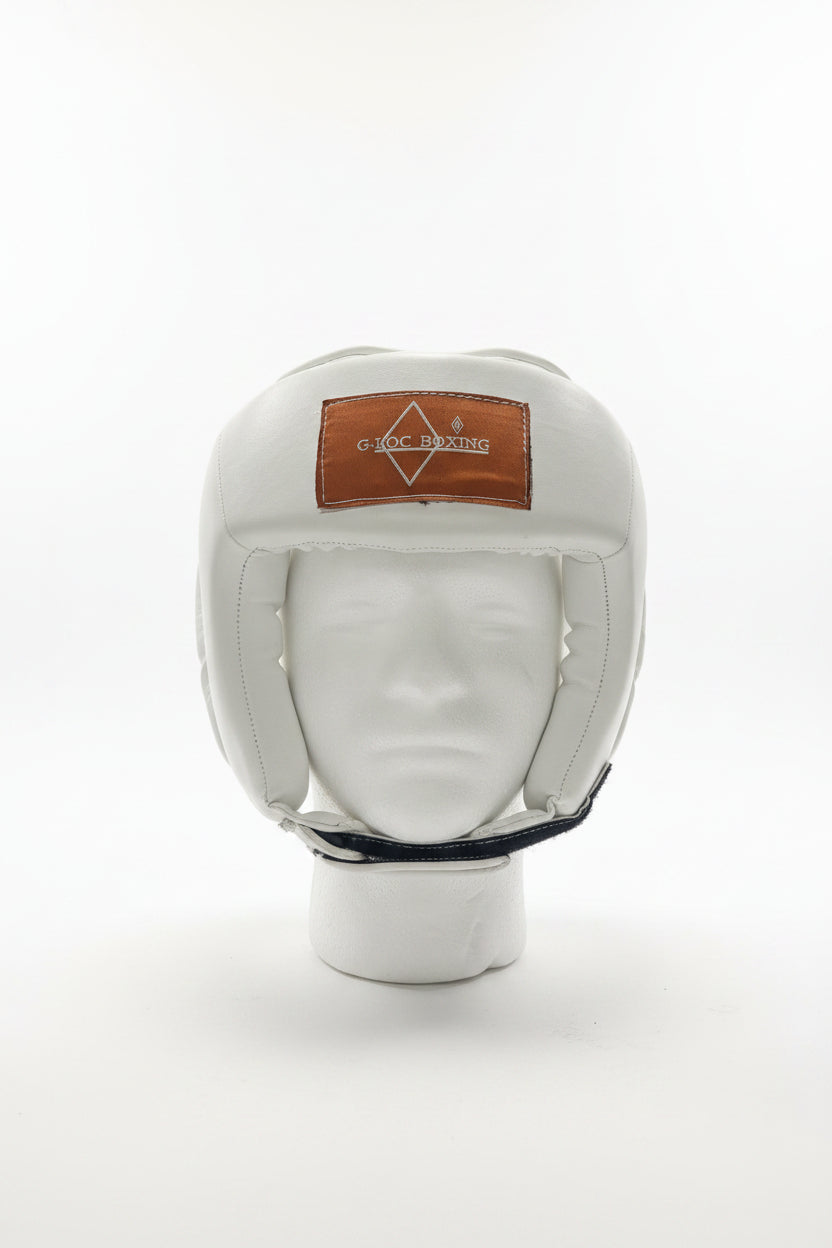 G-LOC Half Face White Headgear | Lightweight Boxing & MMA Sparring Head Guard