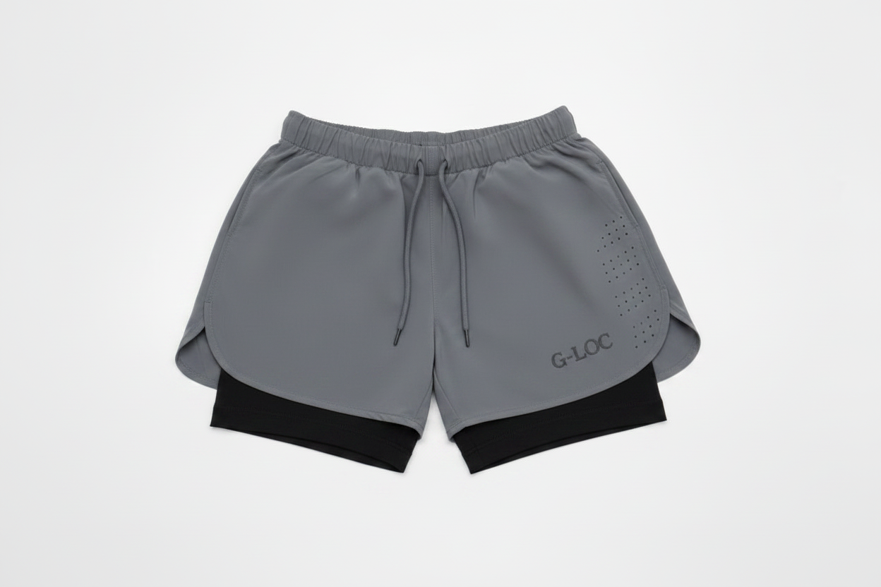 G-LOC Double-Layer Performance Training Shorts | Lightweight Athletic Gym & Combat Sports Shorts