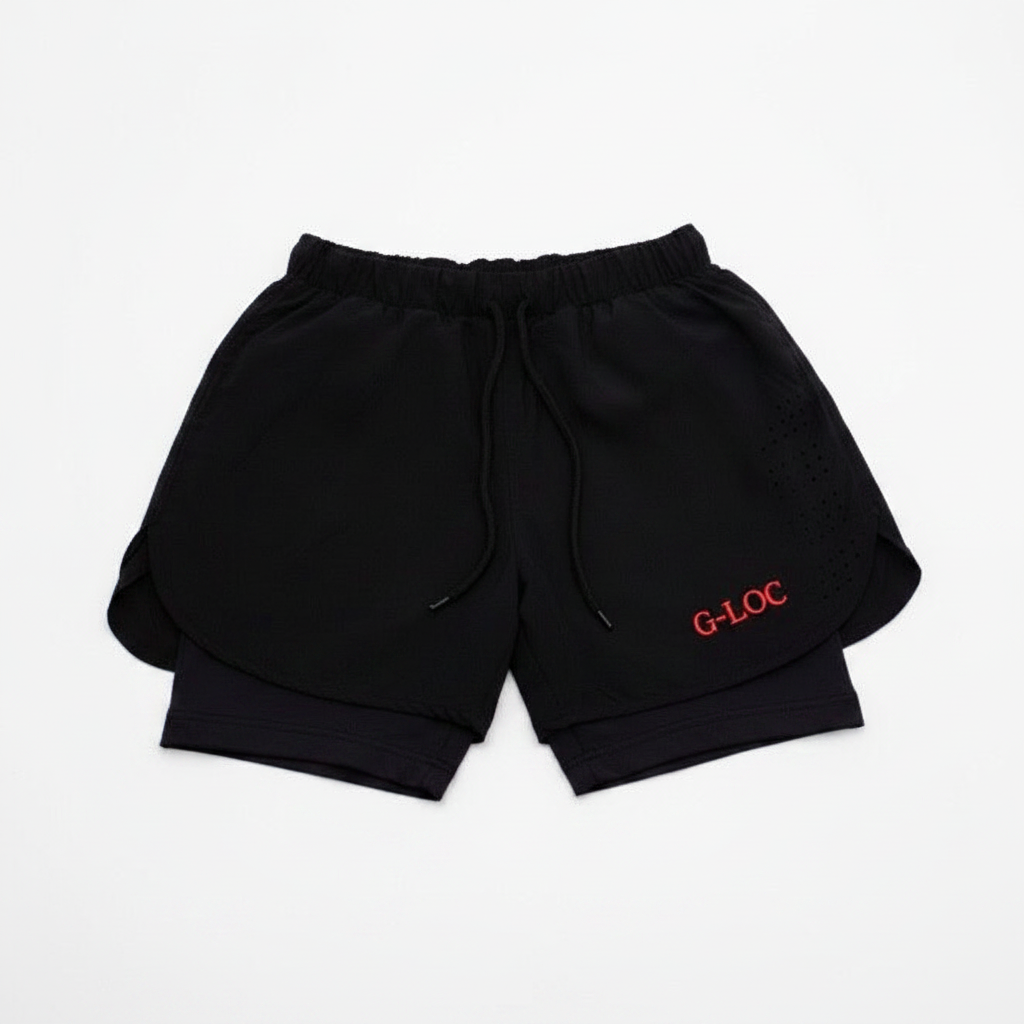 G-LOC Double-Layer Performance Training Shorts | Lightweight Athletic Gym & Combat Sports Shorts