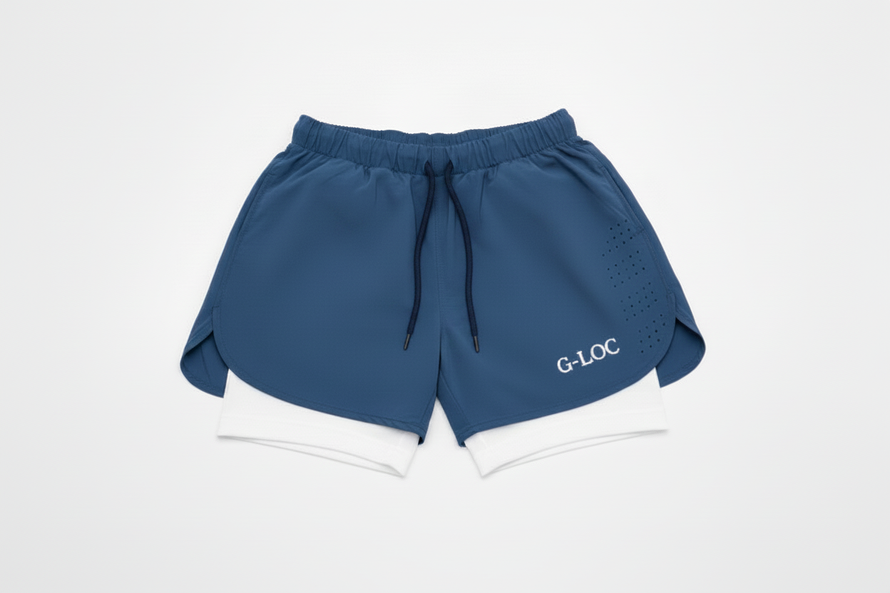 G-LOC Double-Layer Performance Training Shorts | Lightweight Athletic Gym & Combat Sports Shorts