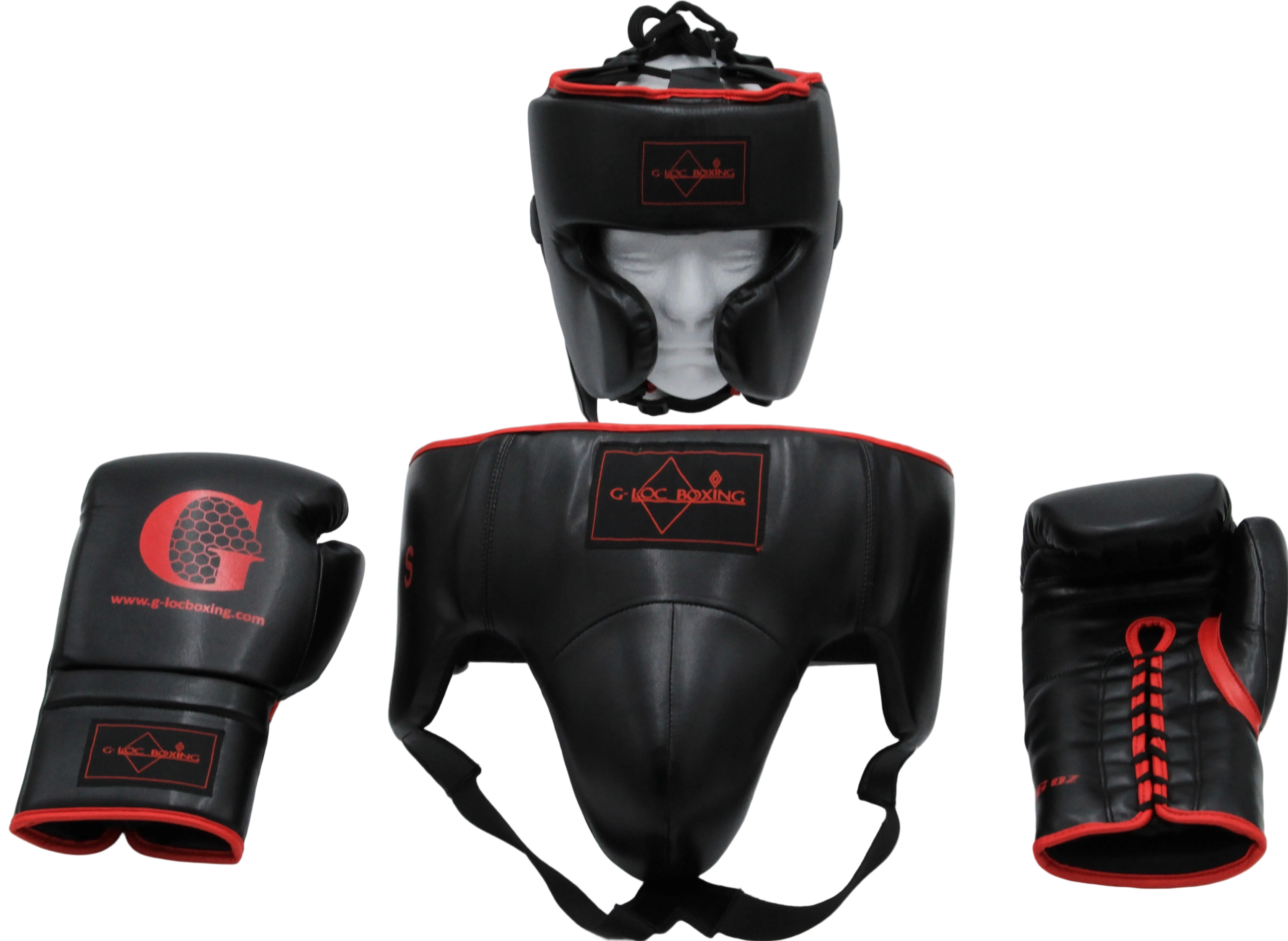 boxing sparring gear G-LOC Professional Boxing Set Black & Red