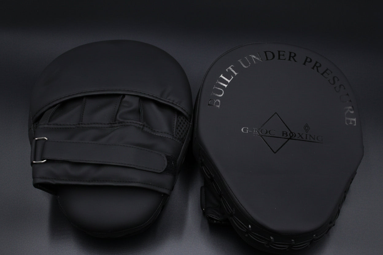 G-LOC Premium Matte Black Focus Mitts | Professional Boxing & MMA Training Pads for Precision, Speed & Accuracy