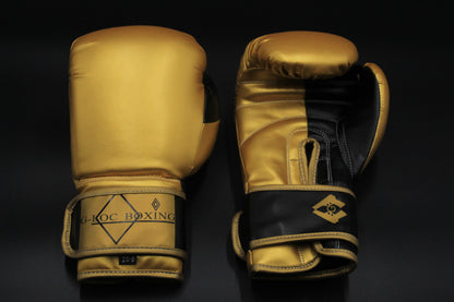 G-LOC Gold & Black Training Boxing Gloves |Sparring & Heavy Bag Gloves