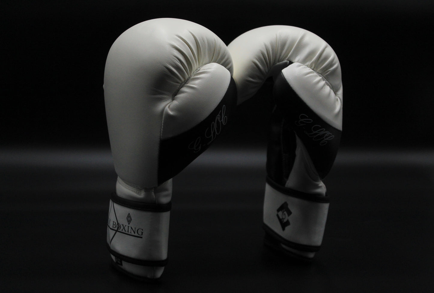 G-LOC Black & White Training Boxing Gloves | Lightweight Sparring & Heavy Bag Gloves